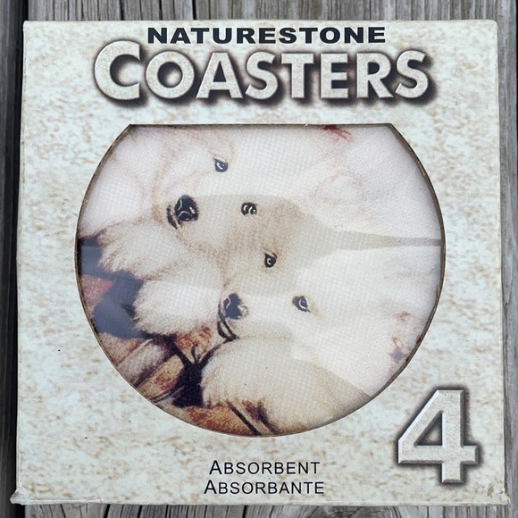 Naturestone Coasters Absorbent (Set of 4) Puppies - Picture 1 of 8